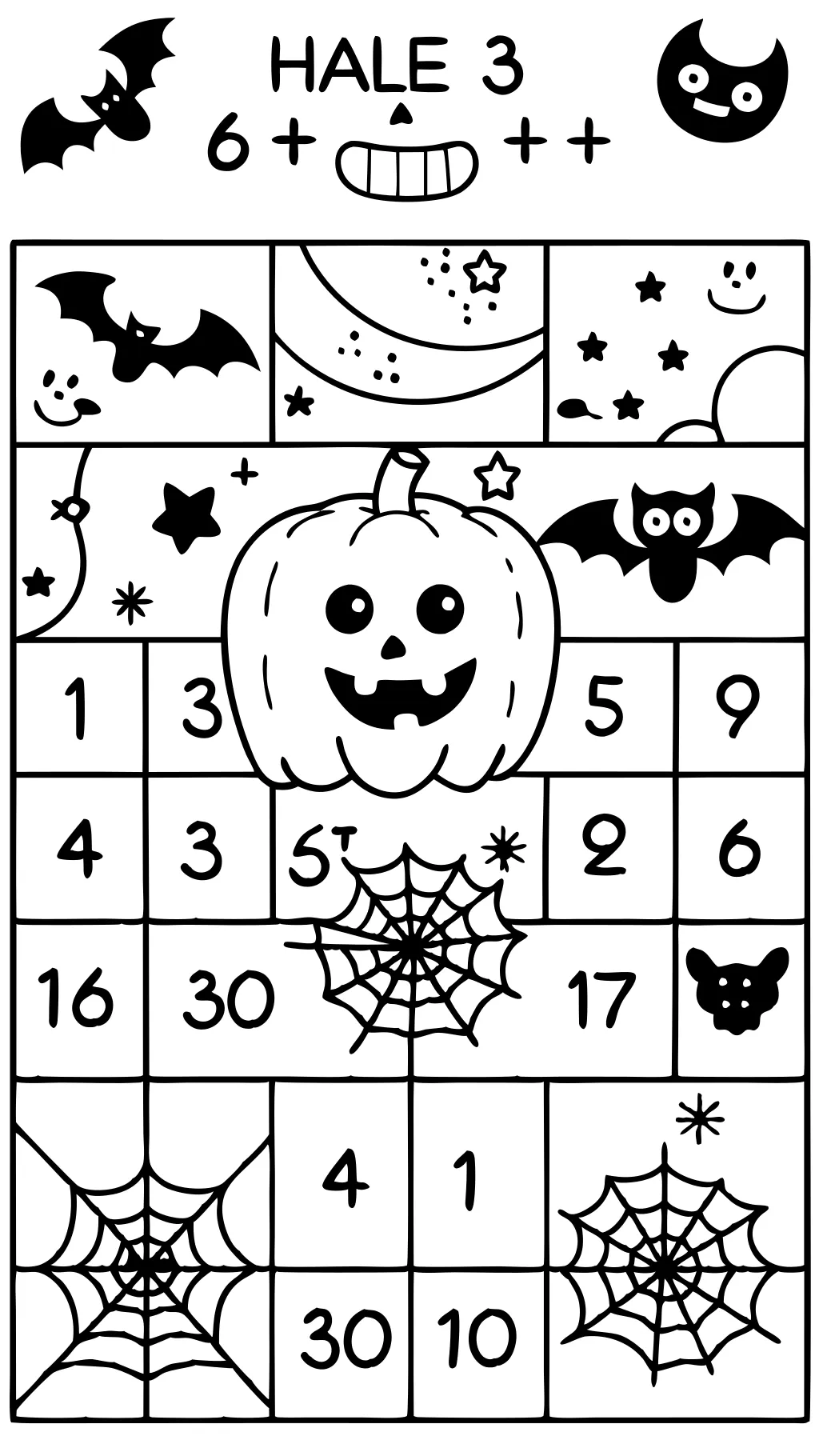 halloween color by number pages